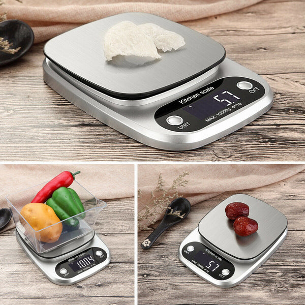 Digital Kitchen Food Diet Scale – Multifunction Stainless Steel 22lbs 1g Weighing Scale for Food, Diet, Postal, and Measuring