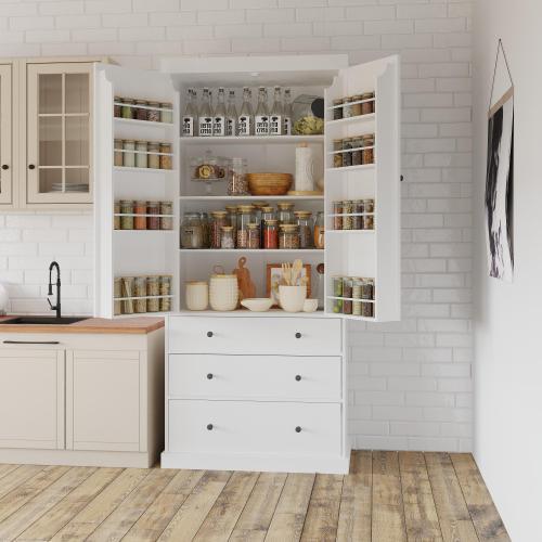 6.5 ft Kitchen Storage Cabinet with Adjustable Shelves