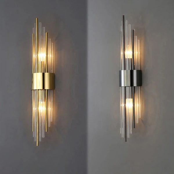 Elegant gold LED Wall Sconce, Modern Design, Perfect for Livingroom, Bedroom or Outdoors.